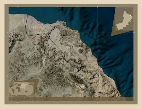 Mascate Província Omã Mapa Satélite Alta Resolução Locais Das Principais — Fotografia de Stock