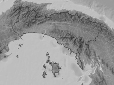 Panama, province of Panama. Grayscale elevation map with lakes and rivers
