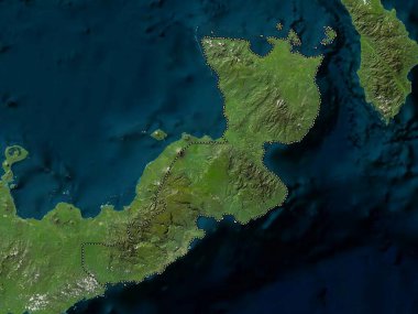 East New Britain, province of Papua New Guinea. Low resolution satellite map