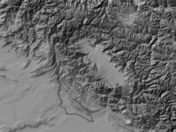 Azad Kashmir Centrally Administered Area Pakistan Bilevel Elevation Map Lakes — Stock Photo, Image