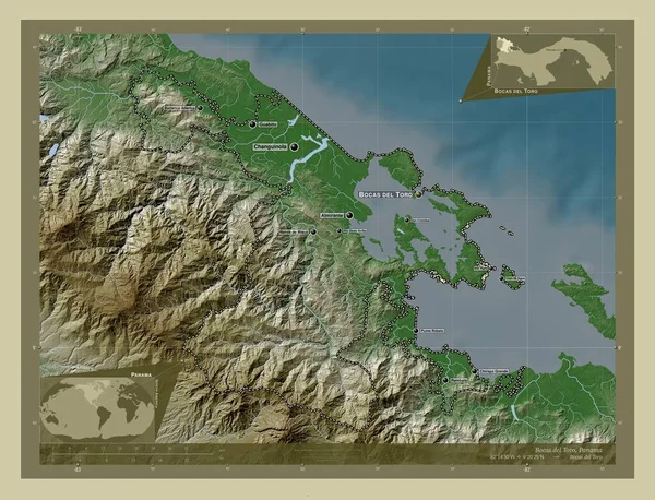 Bocas Del Toro Province Panama Elevation Map Colored Wiki Style — Stok Foto