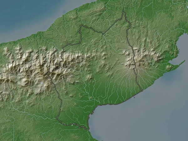 Cocle Province Panama Elevation Map Colored Wiki Style Lakes Rivers — ストック写真
