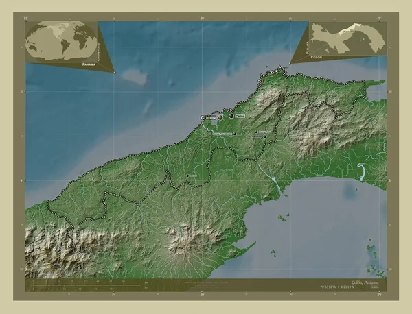 Colon Province Panama Elevation Map Colored Wiki Style Lakes Rivers — Foto de Stock