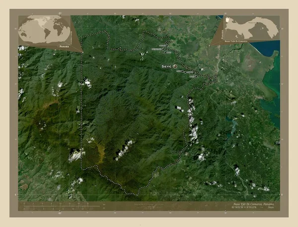 Naso Tjer Comarca Province Panama High Resolution Satellite Map Locations — Stock Photo, Image
