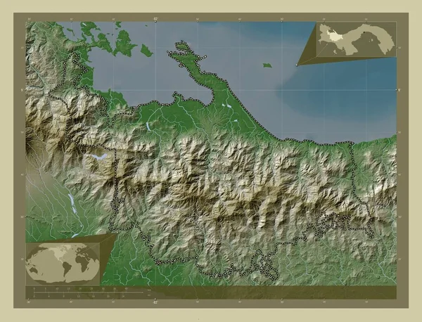 Ngobe Bugle Indigenous Territory Panama Elevation Map Colored Wiki Style — Foto de Stock