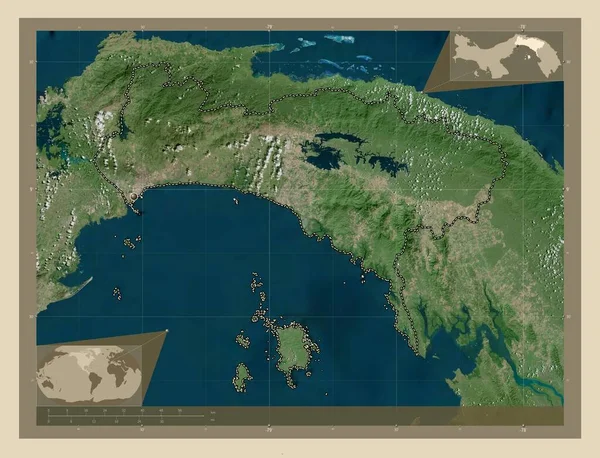Panama Provinsi Panama Peta Satelit Resolusi Tinggi Peta Lokasi Pelengkap — Stok Foto