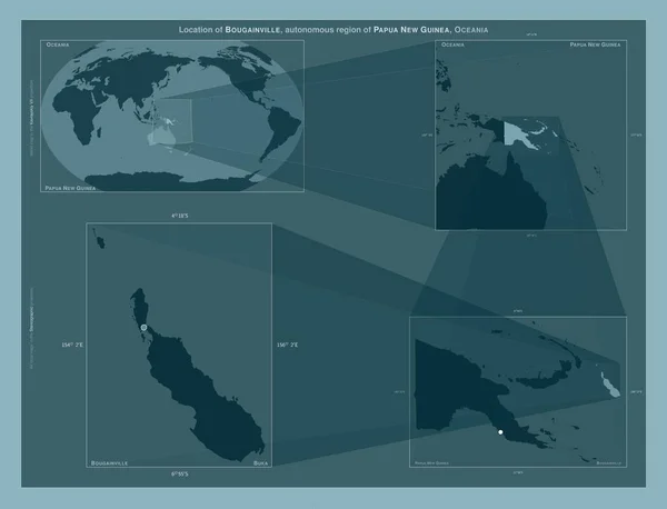 Бугенвіль Автономний Район Папуа Нової Гвінеї Діаграма Показує Розташування Регіону — стокове фото