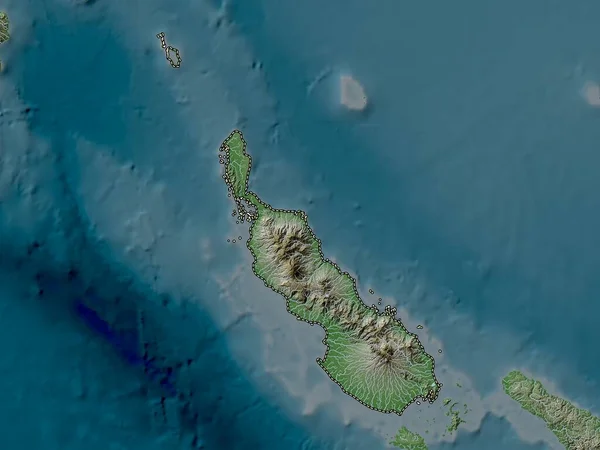Bougainville Autonomous Region Papua New Guinea Elevation Map Colored Wiki —  Fotos de Stock