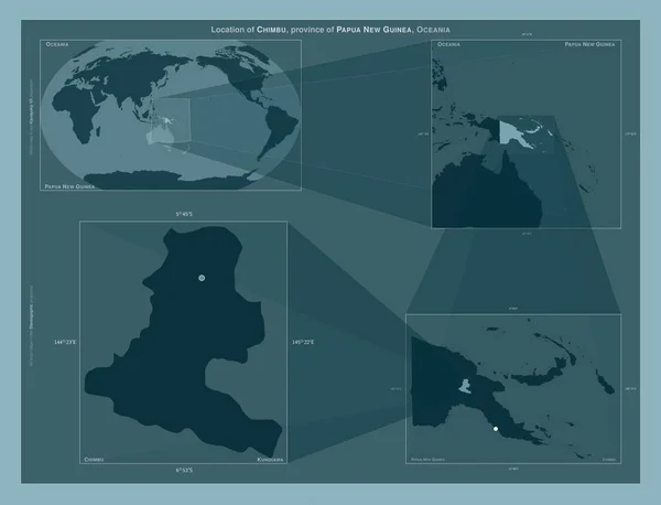 Chimbu Province Papua New Guinea Diagram Showing Location Region Larger — Stockfoto