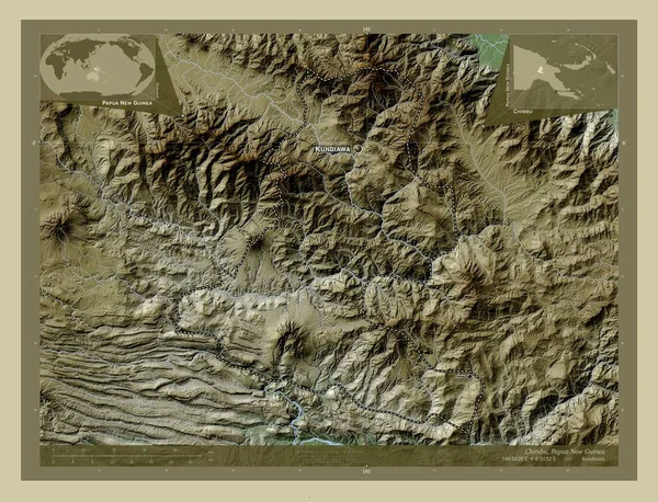Chimbu Province Papua New Guinea Elevation Map Colored Wiki Style — Fotografia de Stock