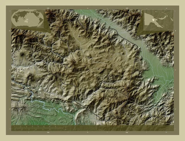 Eastern Highlands Province Papua New Guinea Elevation Map Colored Wiki — Stockfoto