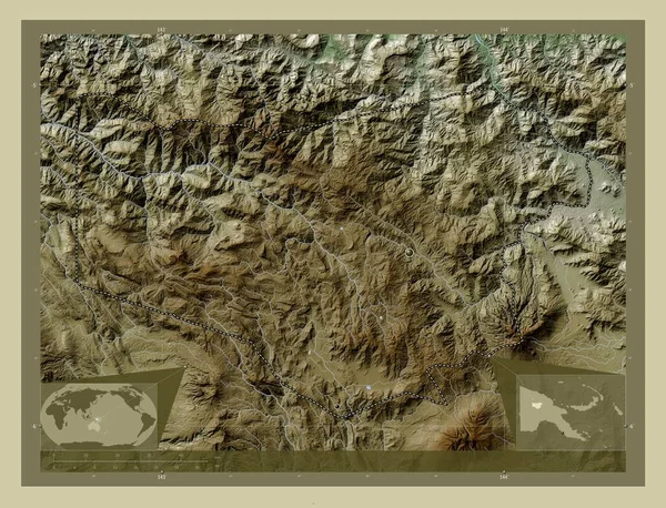 Enga Province Papua New Guinea Elevation Map Colored Wiki Style — Stock fotografie