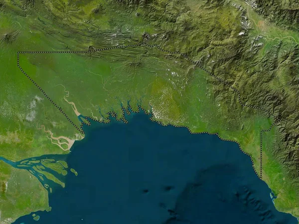 Gulf Province Papua New Guinea Low Resolution Satellite Map — Stock fotografie