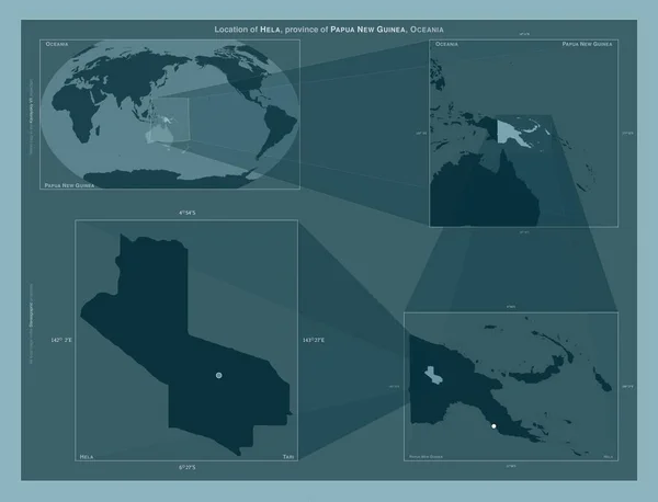 Hela Province Papua New Guinea Diagram Showing Location Region Larger — Stock Photo, Image