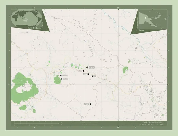 Jiwaka Province Papua New Guinea Open Street Map Locations Names — Stockfoto