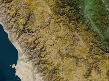 Huancavelica, region of Peru. Low resolution satellite map