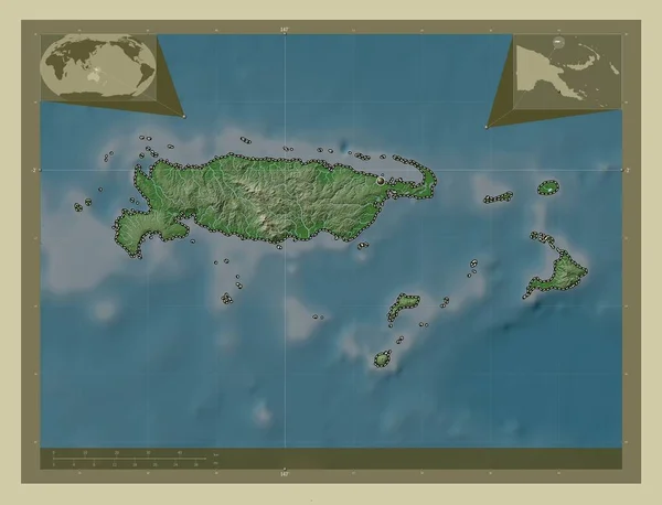 Manus Province Papua New Guinea Elevation Map Colored Wiki Style — Fotografia de Stock