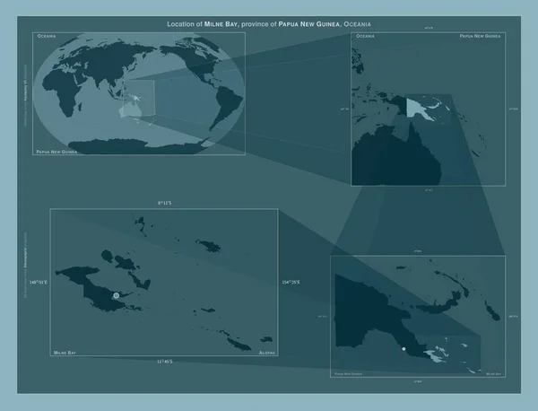 Milne Bay Province Papua New Guinea Diagram Showing Location Region —  Fotos de Stock