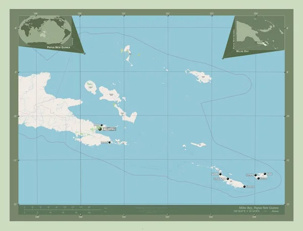 Milne Bay Province Papua New Guinea Open Street Map Locations — Foto de Stock
