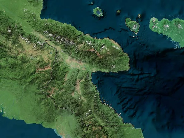 Morobe Province Papua New Guinea High Resolution Satellite Map — Stok fotoğraf