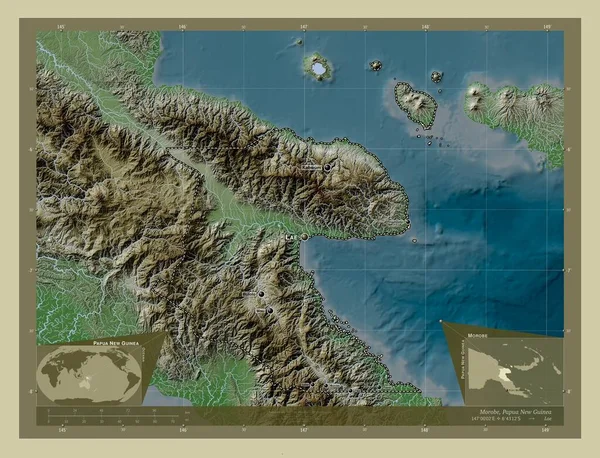 Morobe Province Papua New Guinea Elevation Map Colored Wiki Style — Stok fotoğraf