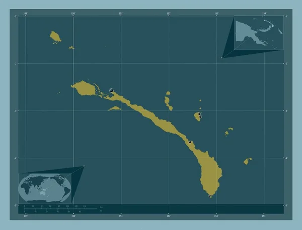 New Ireland Province Papua New Guinea Solid Color Shape Locations — Foto de Stock