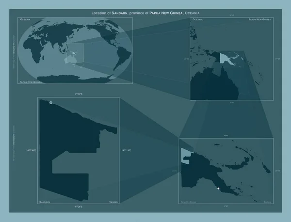 Sandaun Province Papua New Guinea Diagram Showing Location Region Larger — Stockfoto