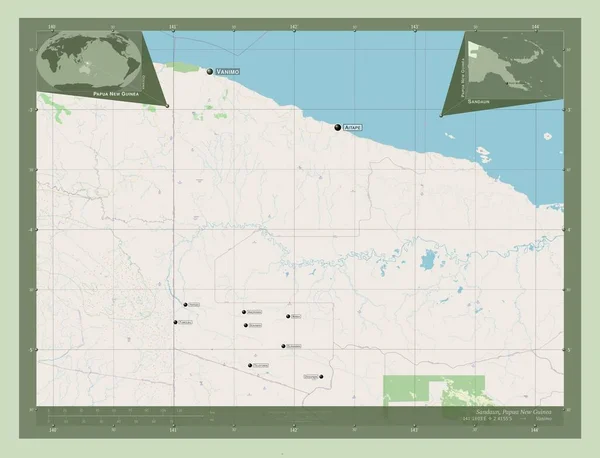 Sandaun Province Papua New Guinea Open Street Map Locations Names — Stock fotografie