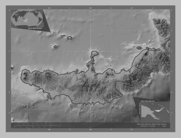 West New Britain Province Papua New Guinea Grayscale Elevation Map — Stock fotografie