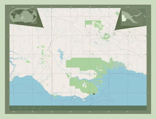 Західна Провінція Провінція Папуа Нова Гвінея Відкрита Карта Вулиць Кутові — стокове фото