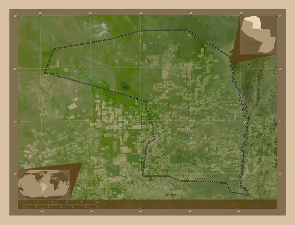 Alto Paraguay Department Paraguay Low Resolution Satellite Map Corner Auxiliary — Stock Photo, Image