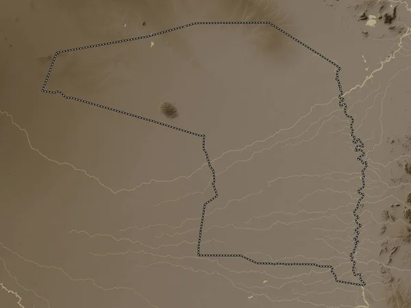 Alto Paraguay Department Paraguay Elevation Map Colored Sepia Tones Lakes — Stock Photo, Image