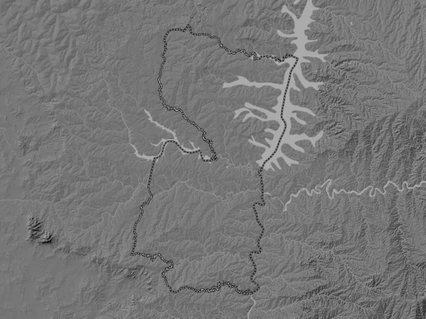 Alto Parana Department Paraguay Bilevel Elevation Map Lakes Rivers — Stock Photo, Image