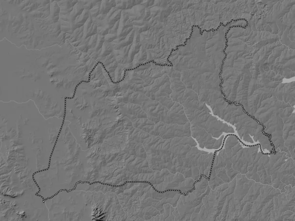 Caaguazu Department Paraguay Bilevel Elevation Map Lakes Rivers — ストック写真