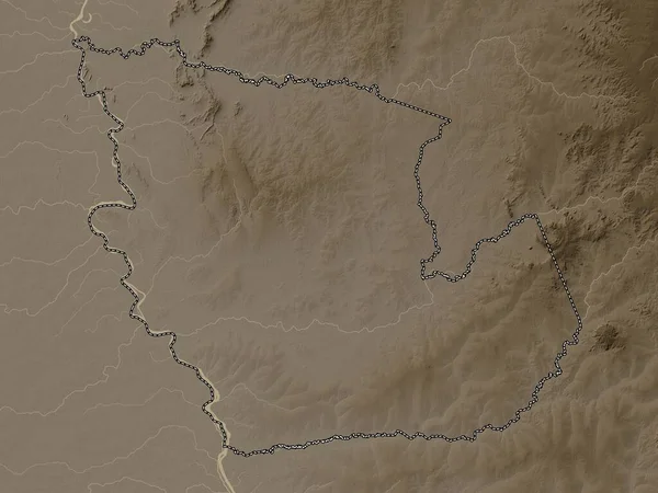 Concepcion Department Paraguay Elevation Map Colored Sepia Tones Lakes Rivers — Stock Fotó