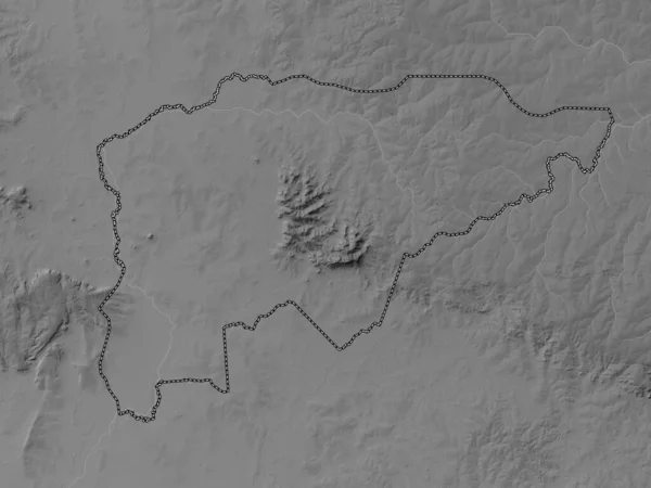 Guaira Department Paraguay Grayscale Elevation Map Lakes Rivers — ストック写真