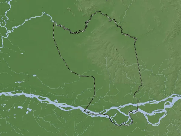 Misiones Department Paraguay Elevation Map Colored Wiki Style Lakes Rivers — Stock Fotó