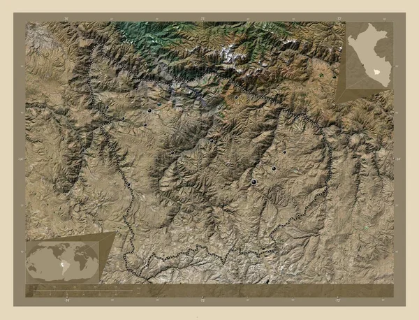 Apurimac Region Peru High Resolution Satellite Map Locations Major Cities — Stok fotoğraf