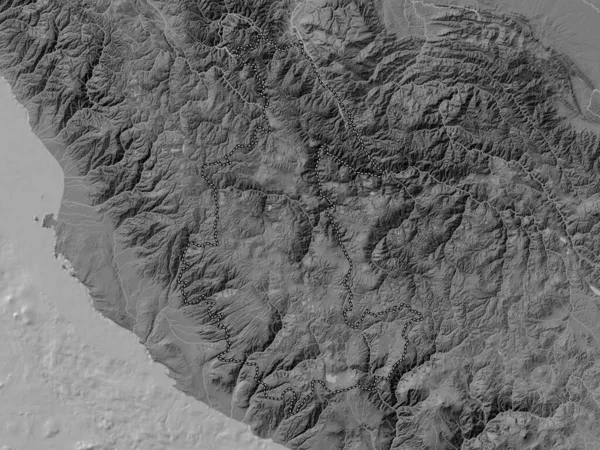 Ayacucho Region Peru Bilevel Elevation Map Lakes Rivers — Stok fotoğraf