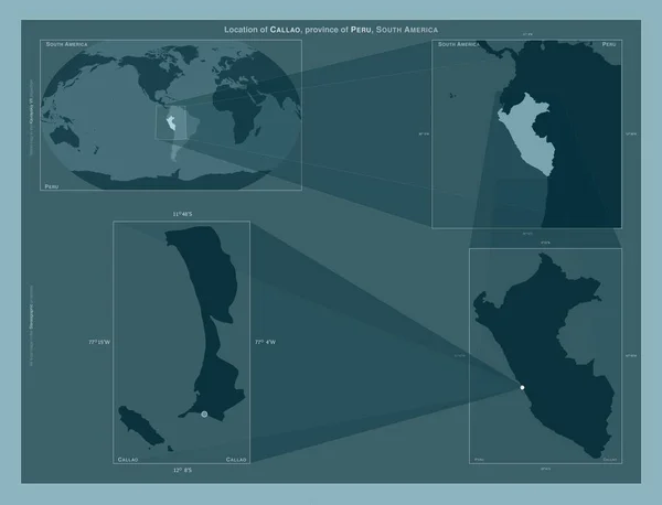 Callao Province Peru Diagram Showing Location Region Larger Scale Maps — Fotografia de Stock
