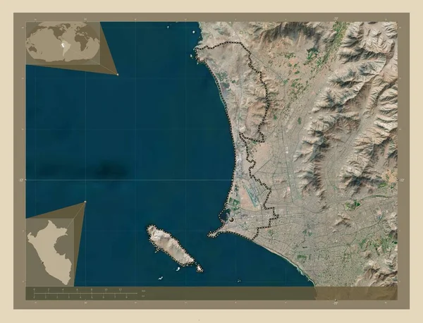 Callao Province Peru High Resolution Satellite Map Corner Auxiliary Location — Φωτογραφία Αρχείου