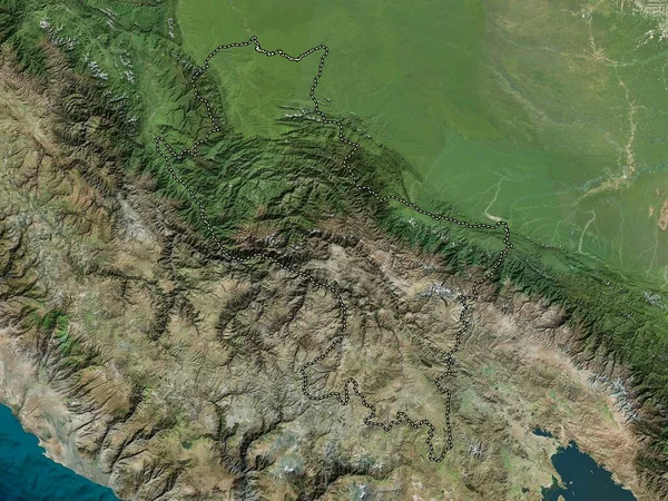 Cusco Region Peru High Resolution Satellite Map — Stock Photo, Image