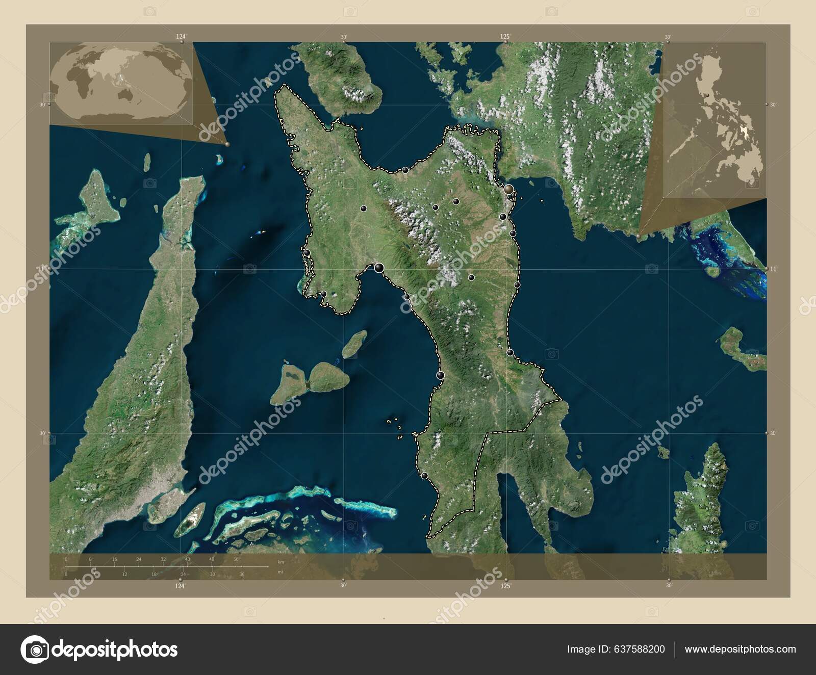 Leyte Province Philippines High Resolution Satellite Map Locations ...