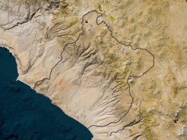 Tacna, region of Peru. Low resolution satellite map