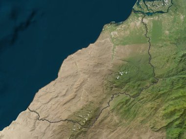 Tumbes, region of Peru. Low resolution satellite map