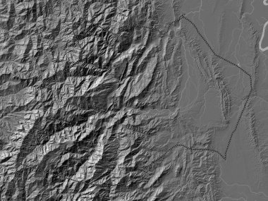 Kalinga, province of Philippines. Bilevel elevation map with lakes and rivers