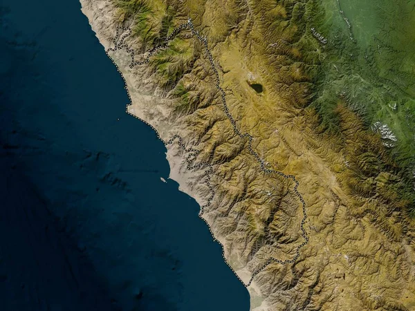 Lima Region Peru Low Resolution Satellite Map — Stockfoto