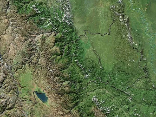 Pasco Region Peru High Resolution Satellite Map — Stock Photo, Image