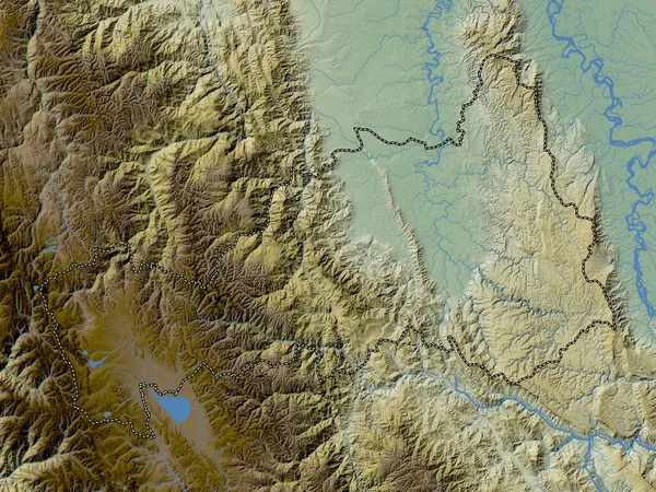Pasco Region Peru Colored Elevation Map Lakes Rivers — Stock Photo, Image