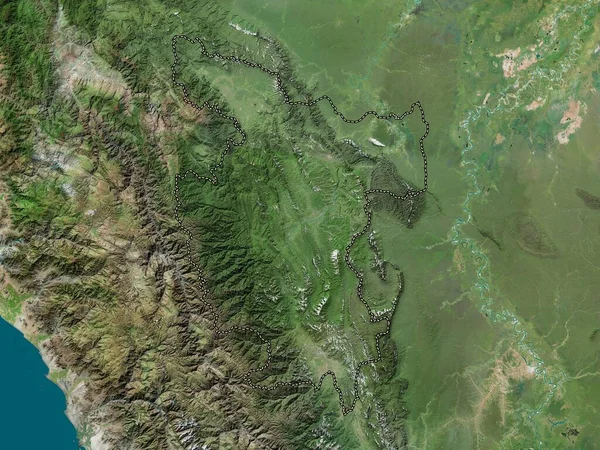 San Martin Region Peru High Resolution Satellite Map — Stockfoto